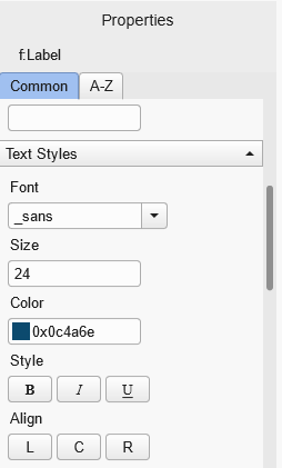 Screenshot: Text Styles