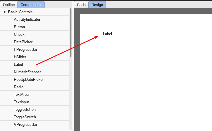 Screenshot: Label