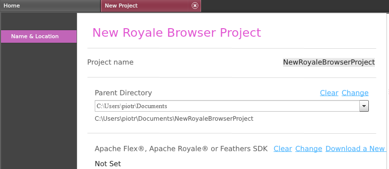 New Apache Royale project